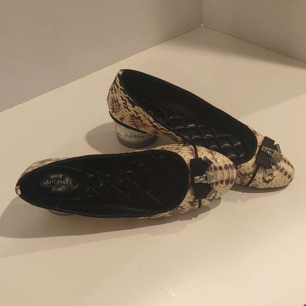 Michael Kors Snake print Flats Ballets with Locker Trinket